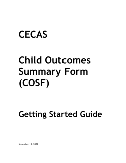 CECAS Child Outcomes Summary Form (COSF)