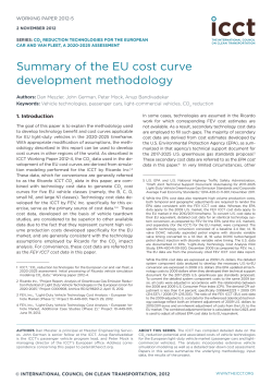 Summary of the EU cost curve development methodology