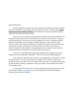 Dear Parent/Guardian, Granite School District provides school