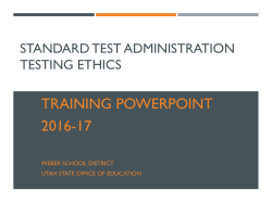 Testing Ethics Powerpoint Training 2016-17
