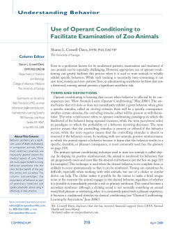 Use of Operant Conditioning to Facilitate Examination of Zoo Animals