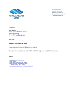 6 May 2015. By email to  Please record the interest