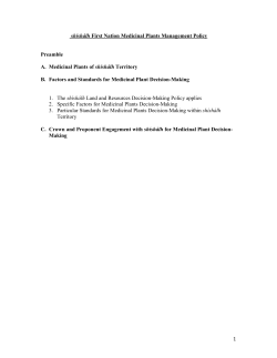 1 sh&iacute;sh&aacute;lh First Nation Medicinal Plants Management Policy