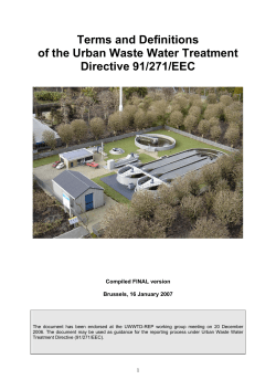 Terms and Definitions of the Urban Waste Water Treatment Directive