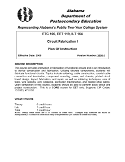 ETC 106 Circuit Fabrication I