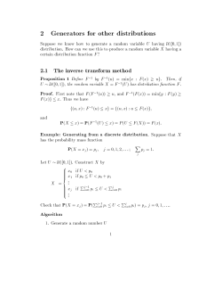 2 Generators for other distributions Suppose we know how to