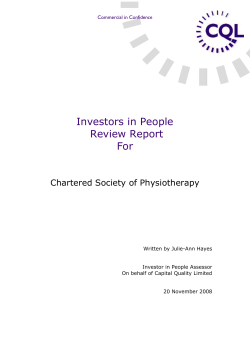 Investors in People - The Chartered Society of Physiotherapy