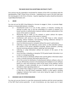 THE QUICK SOLVE PLUS ACCEPTABLE USE POLICY (“AUP