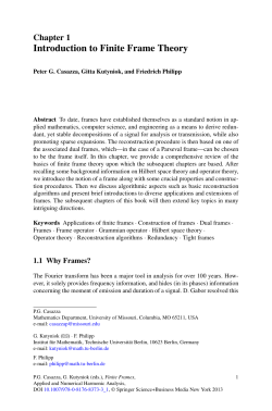 Introduction to Finite Frame Theory