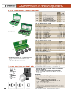 Standard Round Knockout Punch Units Manual Round