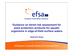 Guidance on tiered risk assessment for plant protection products for