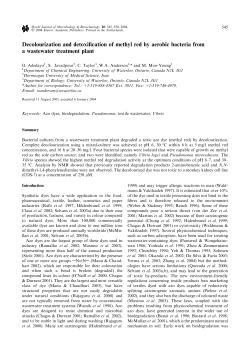 Decolourization and detoxification of methyl red by aerobic bacteria