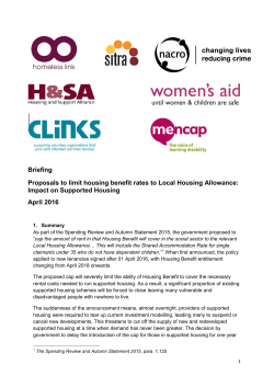Briefing Proposals to limit housing benefit rates to