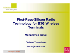 First-Pass-Silicon Radio Technology for B3G Wireless Terminals