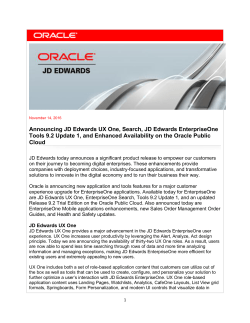 Announcing JD Edwards UX One, Search, JD Edwards