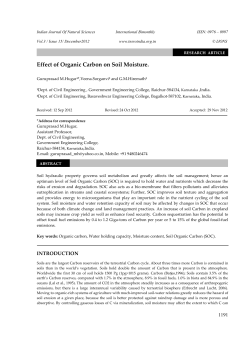Effect of Organic Carbon on Soil Moisture.