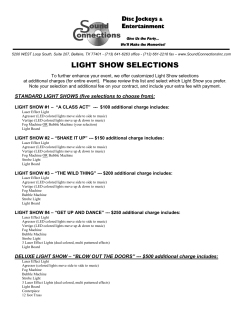light show selections - Sound Connections Inc.