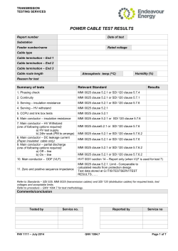 FNV 1111 - Power cable test results