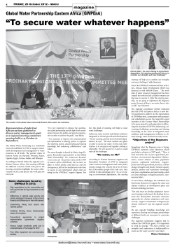 To secure water whatever happens