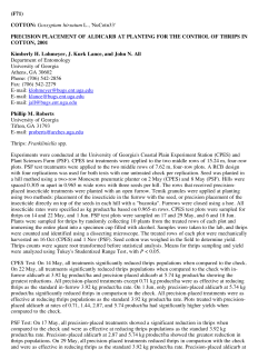 PRECISION PLACEMENT OF ALDICARB AT PLANTING FOR THE