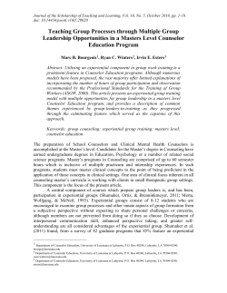 Teaching Group Processes through Multiple Group Leadership