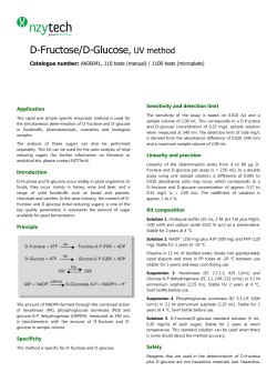 D-Fructose/D-Glucose, UV method