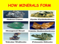 HOW MINERALS FORM