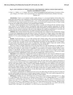 Mg-Fe AND P-ZONING IN TISSINT OLIVINE AND PYROXENE