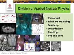 partners Division of Applied Nuclear Physics Pro and cons