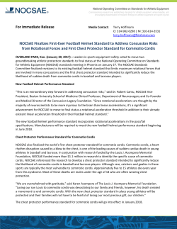 For Immediate Release NOCSAE Finalizes First