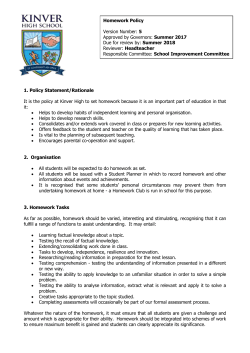 School Fund Policy - Kinver High School