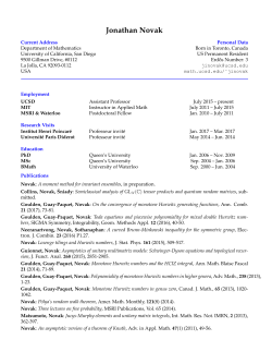 Jonathan Novak - UCSD Math - University of California San Diego