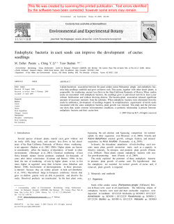 Endophytic bacteria in cacti seeds can improve the development of