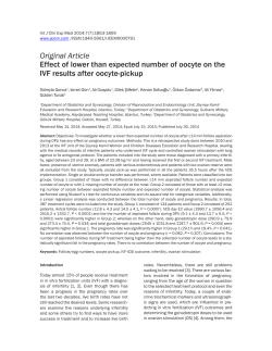 Effect of lower than expected number of oocyte on the IVF results