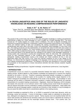 a cross-linguistics analysis of the roles of linguistic knowledge on