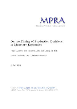 On the Timing of Production Decisions in Monetary Economies