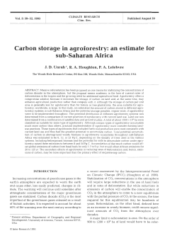 Carbon storage in agroforestry: an estimate for sub