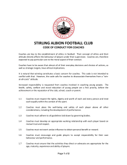 Code of Conduct for Coaches