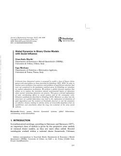 Global Dynamics in Binary Choice Models with Social Influence 1