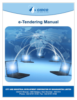 e-Tendering System Process Manual
