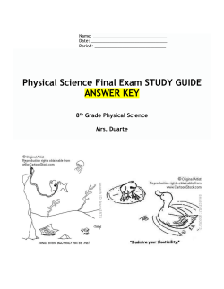 Physical Science Final Exam STUDY GUIDE