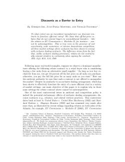 Discounts as a Barrier to Entry - Stanford Graduate School of Business