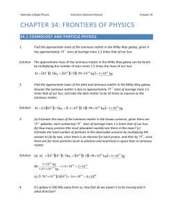 34.1 Cosmology and Particle Physics