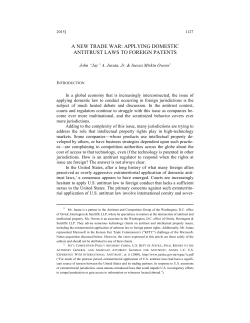 A New Trade War: Applying Domestic Antitrust Laws to Foreign