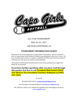 ALL STAR TOURNAMENT MAY 26‐29th, 2017 SAN