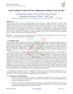 Acute Systemic Toxicity Of Four Mimosaceous Plants Leaves In Mice