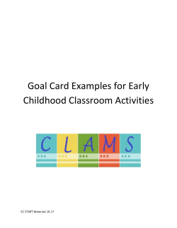 CLAMS Goal Card Examples