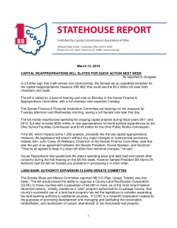 March 12, 2010 CAPITAL REAPPROPRIATIONS BILL SLATED FOR