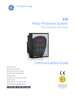 Communications Guide 339 Motor Protection