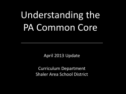 Understanding the PA Common Core